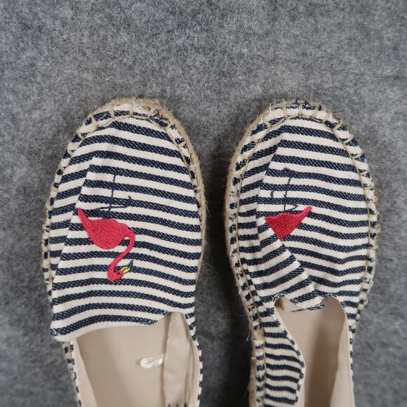Old Navy Shoes Womens 7 Classic Espadrille Flats Loafers Flamingo Slip On Stripe - Picture 9 of 13